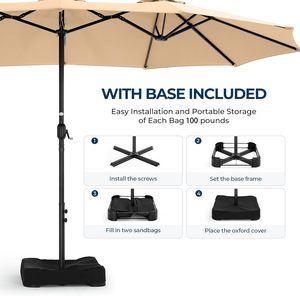 Base <span class=keywords><strong>de</strong></span> <span class=keywords><strong>parasol</strong></span> <span class=keywords><strong>de</strong></span> jardin double face surdimensionnée <span class=keywords><strong>rectangulaire</strong></span> <span class=keywords><strong>de</strong></span> 15 pieds Grand <span class=keywords><strong>parasol</strong></span> <span class=keywords><strong>de</strong></span> <span class=keywords><strong>table</strong></span> d'extérieur pour bases <span class=keywords><strong>de</strong></span> parapluies <span class=keywords><strong>de</strong></span> patio - Product Image 6
