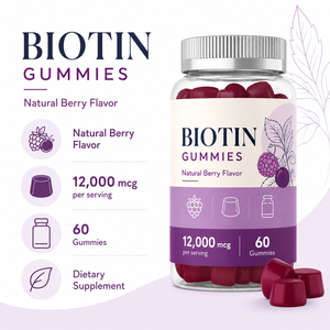 Bonbons gommeux à la biotine certifiés GMP HACCP QS ISO, compléments alimentaires, chlorophylle, vitamines, croissance des cheveux, des ongles et de la peau, vente chaude - Product Image 4