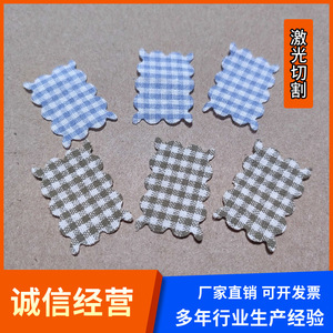 Patchs Yuansheng sur mesure, découpes en tissu bleu à carreaux pour vêtements et textiles. - Product Image 5