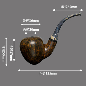 Muxiang Handmade Solid Wood Bent Tobacco Pipe Traditional Smoking Accessory for Men - Product Image 4