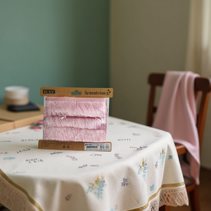 ริบบิ้น Ilan Fringe ขนาด 5 ซม. x 12 ม. สีชมพู สำหรับงานประดิษฐ์และตกแต่ง - Product Image 3