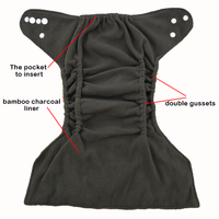 Couches lavables pour bébé de 1 à 3 ans, doublure en tissu de charbon de bambou réutilisable, pantalon d'apprentissage, imprimé coloré, double rangée de boutons-pression, lavable