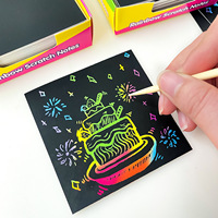100 cartes à gratter magiques pour enfants, jouet artistique, bricolage, tableau de dessin, notes artistiques colorées, matériau écologique