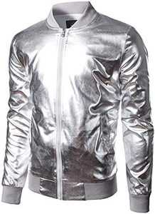 Chaqueta Bomber Varsity ligera con cremallera para hombre Nueva moda 70s Estilo de fiesta <span class=keywords><strong>disco</strong></span> para Halloween - Product Image 5