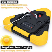 Lampe de travail LED COB rechargeable à énergie solaire, lampe de signalisation triangulaire d'urgence SOS pour marquage de stationnement automobile