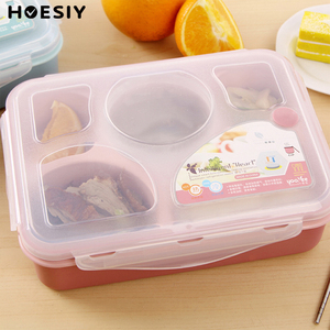 Sin BPA, 1000ml, hermético, 4 compartimentos, fiambrera escolar para jardín de infantes, caja Bento dividida, contenedor de comida calentable, cuchara para niños y adultos - Product Image 1