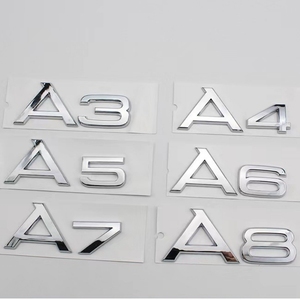 A3 A4L A5 A6 A8 Numéro Lettre Badge Autocollants De Voiture pour <span class=keywords><strong>Audi</strong></span> Série Arrière Tronc Étiquette Décoration logo Décalcomanies - Product Image 4