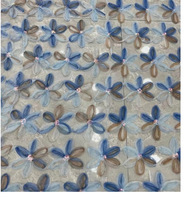 Tissu en dentelle 3D de luxe à fleurs, tissu brodé en maille colorée, tissu en dentelle brodée de fleurs pour jupes, robes et vêtements de créateurs