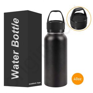 Bouteilles d'eau en acier inoxydable – Avec couvercle à paille et bec verseur anti-fuite – Bouteilles d'eau métalliques de 32 oz - Product Image 4
