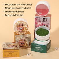 Vente en gros de patchs pour les yeux au collagène or 24 carats MOIKA pour raffermir et illuminer, 60 pièces, masque pour les yeux en hydrogel pour les cernes, soins de la peau OEM/ODM