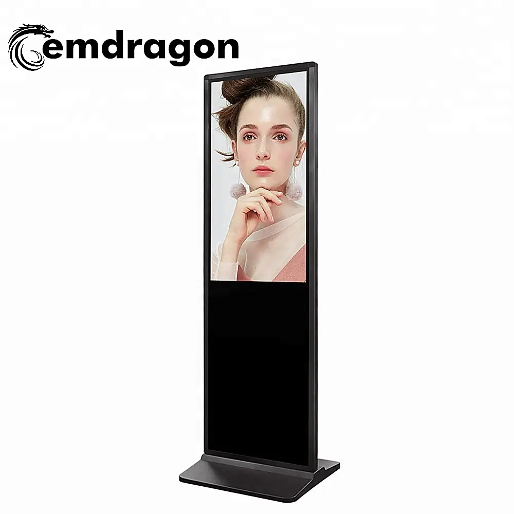 3g ad video player 65 inch super slim floor standing kiosk advertising and mobile phone charging station1000 nit lcd monitor