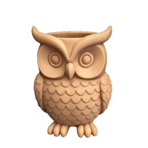 Owl <b>Pen</b> Holder Plastic Desktop Storage <b>Box</b> Cartoon Animal Shape Camel Color Office Student Stationery Organizer - Product Image 1