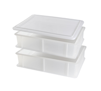 Conteneur de stockage alimentaire en plastique rectangulaire moulé par injection durable - Blanc - 30x40x10 cm - Capacité de 12 L - Charge supérieure à 10 kg