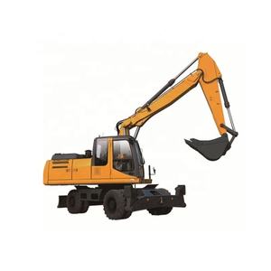 Excavadora de ruedas medianas XE210w 21ton, excavadora barata de pista de goma de 0, 86m3 con componentes de núcleo de bomba de motor Cummins originales - Product Image 1