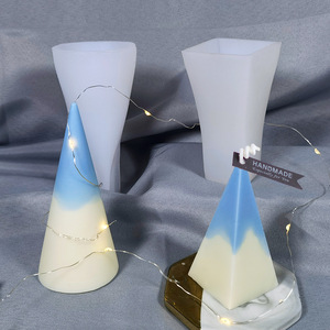 <strong>Pyramid</strong> Candle Silicone Mold DIY Geometric Cone Scented Candle Mold - Product Image 2