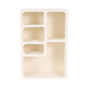 Organizzatore da parete rettangolare con ripiani multi-scomparto, scaffale moderno in legno da appendere per decorazioni per la casa. - Product Image 1