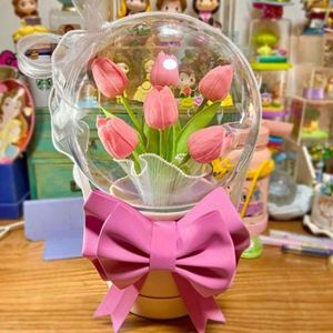 ดอกไม้ทรงกลมอะคริลิคใสทันสมัย ช่อดอกไม้ DIY สีและโลโก้ปรับแต่งได้ บรรจุภัณฑ์รักษ์โลก สำหรับตกแต่ง - Product Image 2