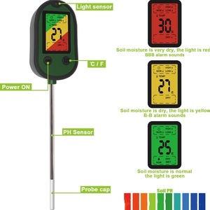 Multi-fonction 5 en 1 <span class=keywords><strong>Test</strong></span> électronique de détection d'humidité de la température du <span class=keywords><strong>pH</strong></span> du sol avec alarme Mesureur de sol pour plan - Product Image 2