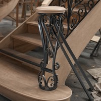 Escalier en colimaçon en chêne, escalier hélicoïdal en bois avec balustrade en fer forgé noir, escalier courbé sur mesure pour espace à double hauteur