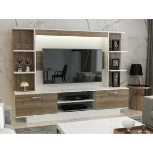 Meuble TV en bois rustique moderne, meuble mural pour salon, armoire pour hôtel, chambre à coucher, <span class=keywords><strong>DECOHOME</strong></span> - Product Image 1