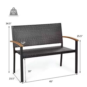 Bán Buôn Ngoài Trời Patio Vườn Mây Băng Ghế Dự Bị <span class=keywords><strong>Wicker</strong></span> Mây Đồ Nội Thất Ghế Hai Chỗ Ngồi Băng Ghế Dự Bị Ghế Mây Băng Ghế Dự Bị - Product Image 6