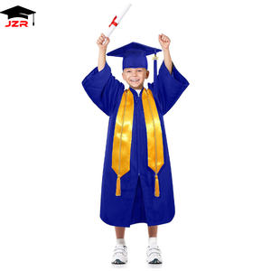 Bata de graduación y gorro azul real mate para niños, estola de cordón de Honor, vestido de preescolar, vestido de jardín de infantes - Product Image 4