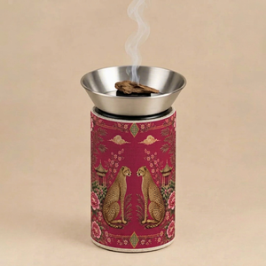 Quemador de Incienso de Madera Estilo Artesanal con Recipiente de Metal para Aromatizar el Hogar - Product Image 1