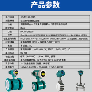 Electromagnetic Flowmeter DN20 DN600 Flange Stainless Steel Digital Display For Sewage Acid Alkali Liquid - Product Image 1