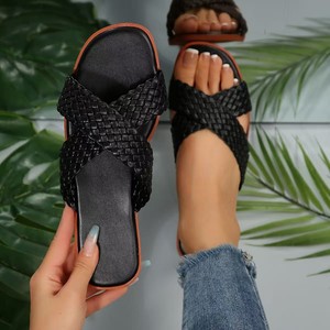Nouvelles sandales et mules grande taille 2025 à bout ouvert, tressées croisées, à semelle épaisse, style européen et américain 231 231 - Product Image 2