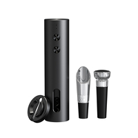 Ensemble ouvre-bouteille électrique automatique rechargeable 4-en-1 sans fil avec coupe-capsule, verseur et bouchon