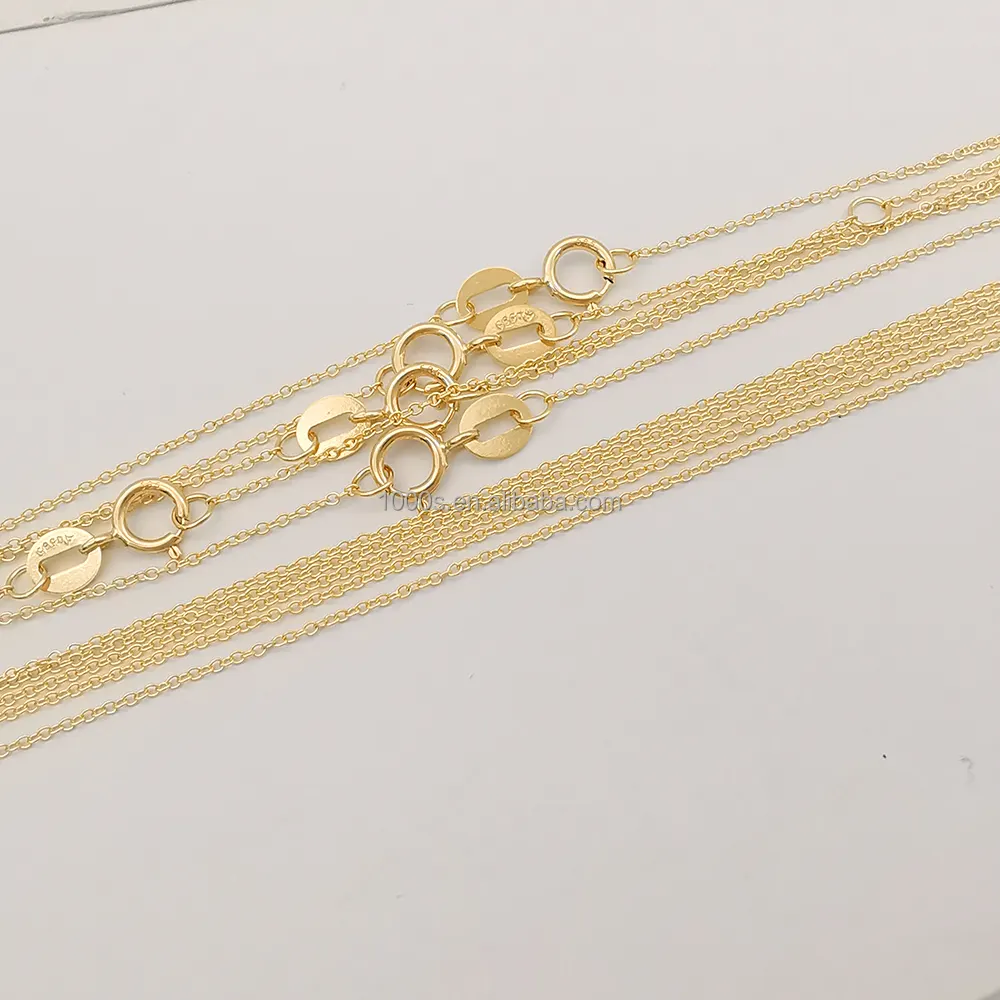 Eenvoudig Ontwerp Groothandel Nieuwkomers 14K Geel Goud Ronde O Kabelketting Ketting Gouden Ketting Sieraden Voor Dames Mannen Geschenk