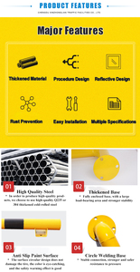 Tope de espacio de estacionamiento de tubería de acero en forma de U, barandilla anticolisión, protección de carretera, aislamiento, barrera de estacionamiento - Product Image 2