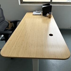 Solid wood tabletop liftable tabletop, wall-mounted storage shelf, pine partition board, <b>bamboo</b> dining <b>table</b> slab - Product Image 2