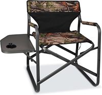 Chaises de camping pour directeurs, en aluminium léger, pliantes, avec table d'appoint, pour extérieur, chasse, pêche, voyage, camouflage, 150 kg, Lechi