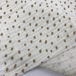 <strong>Wholesale</strong> Printed Plain Animal Cartoon Cotton <strong>Double</strong> <strong>Gauze</strong> 120gsm Woven Bubble Fabric Baby Clothing Blankets Muslin Class Fabric - Product Image 3