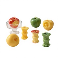 Bougie parfumée artisanale en forme de pomme, pièce décorative fruitée, peinte à la main, haut de gamme, créative, emballage cadeau de fêtes