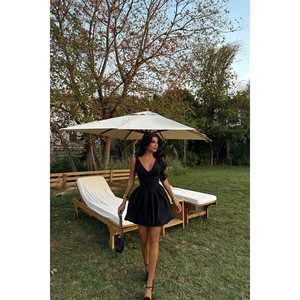 เดรสสีดำพื้นฐาน ผ้าวิสโคส ทรงมินิ ดีไซน์เรียบหรู ใส่ได้หลากหลายโอกาส ทั้งงานกลางวัน งานปาร์ตี้ งานทางการ ดีไซน์หวาน สายเดี่ยว คอเหลี่ยม ผ้าบางบาง ผ่าข้าง ไซส์ XS - Product Image 2