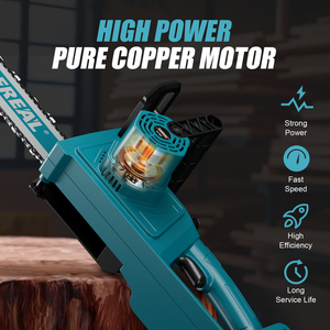 12-inch blauwe snoerloze borstelloze elektrische kettingzaag, 4AH accu, 20V, draagbaar, compact, handzaam, gebruikt voor houtzagen - Product Image 6