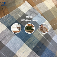 Tissu en lin 100% teint en fil à carreaux Gingham, respirant, écologique, tissé, pour chemises, robes, vêtements, textiles de maison, canapés et articles pour filles