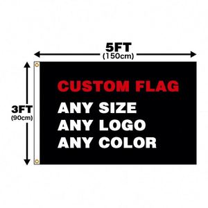 Vente en gros usine – Drapeaux et bannières personnalisés en polyester 100D (90x150cm, 3x5ft) avec logo imprimé, style fanion en tissu - Product Image 6