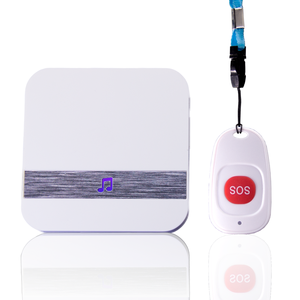Sonnette sans fil puissante, dispositif d'appel pour personnes âgées, alarme personnelle intelligente avec fonction SOS, 433 MHz, 60 sonneries, facile à utiliser - Product Image 1