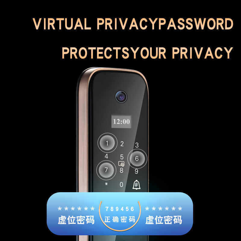 Factory Wholesale Tuya Smart Door Handle Lock Electric Keyless Fingerprint Access Memory Card for Wood Steel WiFi Connectivity · image 5