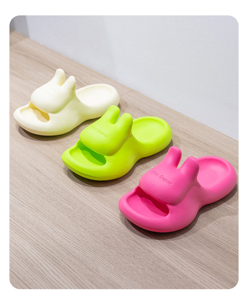 New Ladies Cute Rabbit Slippers Outdoor Household Non-slip Platform Sandals Wholesale
