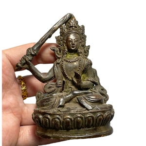 Vente en gros de petites statues de <span class=keywords><strong>Bouddha</strong></span> en alliage de bronze finition antique de style Qingming, fournitures pour les marchés de rue vintage - Product Image 1