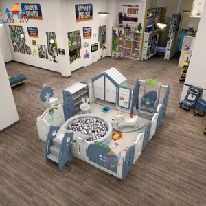 WINWAYTOYS Aire de jeux intérieure pour enfants, piscine à balles souple, parc de jeux pliable en bois, PVC, PP, avec toboggan et balançoire pour bébés, utilisation scolaire en intérieur - Product Image 2