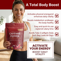 12 en 1 Capsules molles à base de plantes de piment de Cayenne, Vitamines D3 & K2, 240 unités, Complément pour adultes, Améliore la densité osseuse, Soutien immunitaire