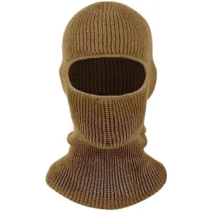 Custom Ski Mask Hat Knitting Pattern Beanie Acrylic Full Face Cover Thermal Knitted Balaclava Cap Wholesale