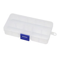 Boîte de rangement rectangulaire en plastique à 10 compartiments, amovible, transparente, pour bijoux, perles, accessoires et perles bouton
