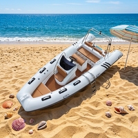 Bateau pneumatique à ribs 580, épaisseur PVC Hypalon 1,2 mm, coque rigide en fibre de verre, yacht sportif stable, capacité 6 personnes, pêche sportive