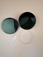 100 ml pot en plastique avec cuillère à visser noir pots cosmétiques